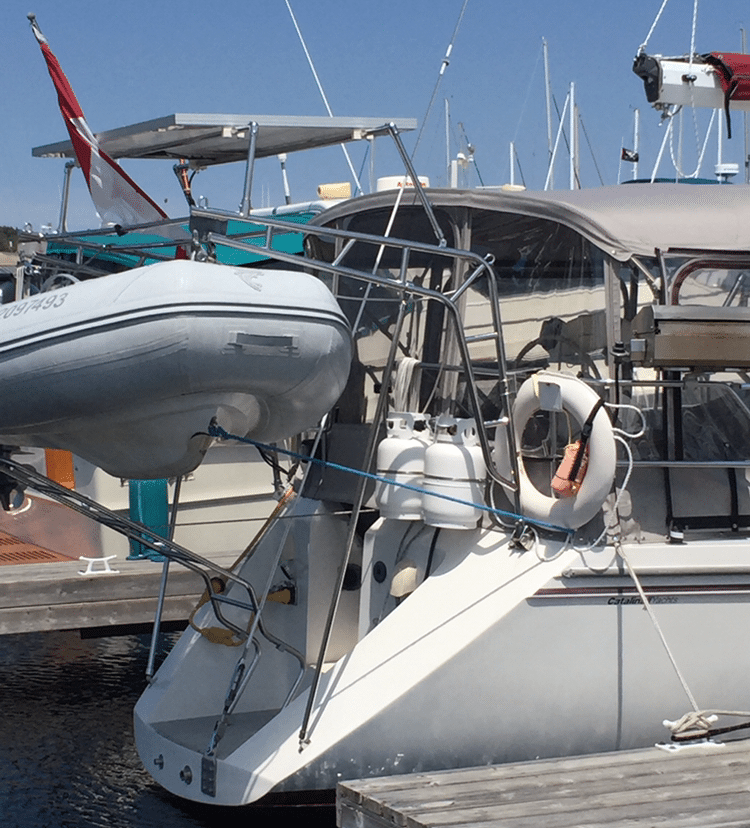 dinghy davits sailboat